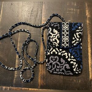 Vera Bradley Blue Black White Quilted Mini Crossbody Bag